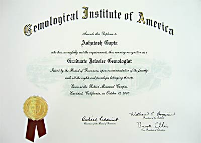 Certified Gemologist, Ashutosh Gupta from the Gemological Institute of America