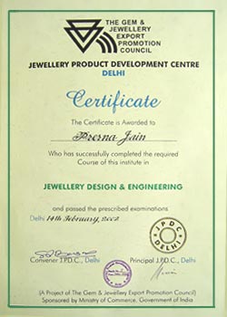 Certificate in Jewellery Design and Engineering